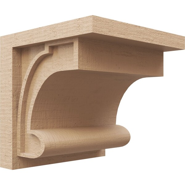 Ekena Millwork 12"W x 12"D x 12"H Wide Alma Rough Cedar Woodgrain TimberThane Corbel, Primed Tan CORUR12X12X12ALMRCPR - main